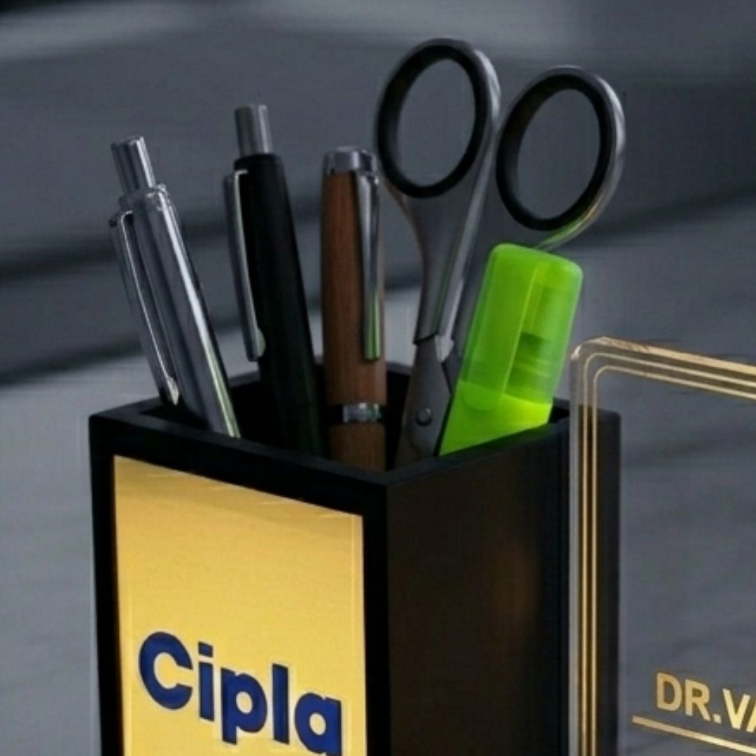 1779692914_Wooden LED Pen Stand with Personalized Name Plate- 3